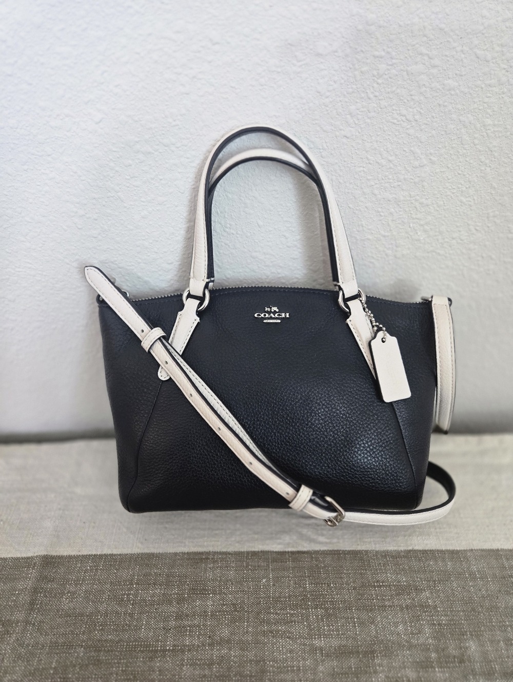 Coach Mini Kelsey Satchel in Navy Pebbled Leather F59853 - Picture 3 of 16